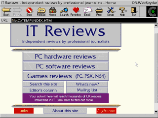 Independent review of Caldera DR WebSpyder - find out how well it performs compared to other internet software. Screenshot